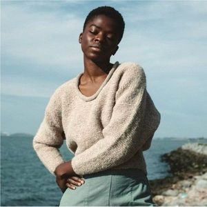 ALIYA WANEK the Resha Alpaca Sweater in Oatmeal